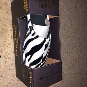 Zebra print memory foam slippers